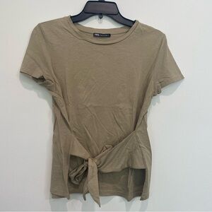 Zara Women’s Tan Tie-Front Top Small